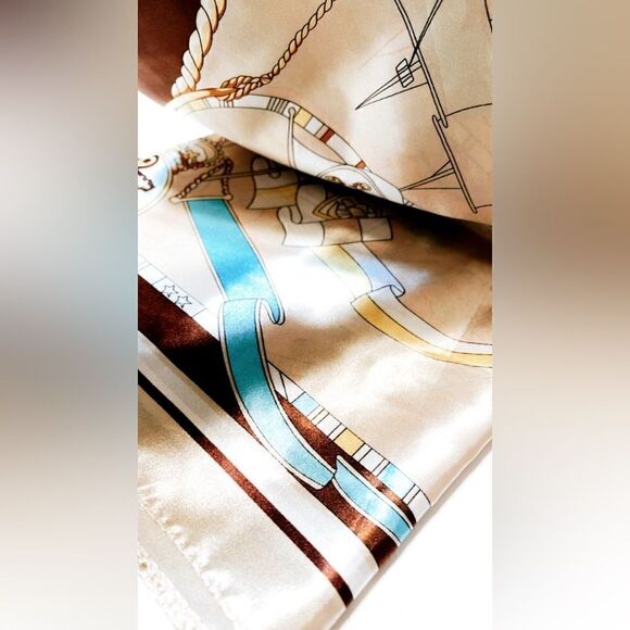 Ship print scarf G3 - Picture 3 of 3